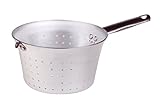  Ollas Agnelli Colador cónicos con Mango y el Gancho de Aluminio Tubular de Acero Inoxidable, 2.9 litros, Plata