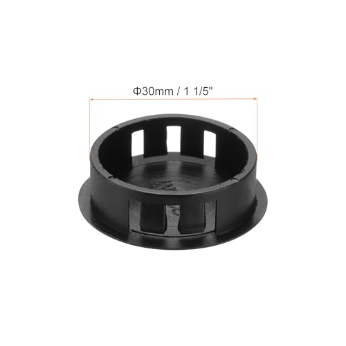 Image of MECCANIXITY 100PCS 30mm(1 3 /16 inch) Black Plastic Hole Plugs, Flush Type Panel Hole Plugs Insert End Caps for Locking Hole Tubes Furniture Cabinet