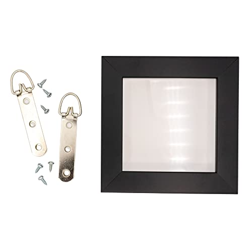 Image of 3-3 /4 inch x 1 inch Zinc-Plated Heavy Duty D Ring Picture Hanger - Pack of 10 with Screws for Picture Frames & Mirrors
