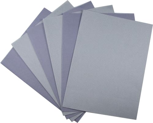 Image of KCS 4 /6 pc of 12 inch x 18 inch(30cmx45cm) 18 Count Cotton Aida Cloth Cross Stitch Fabric (6 pc, Light Grey+Light Steel Grey)