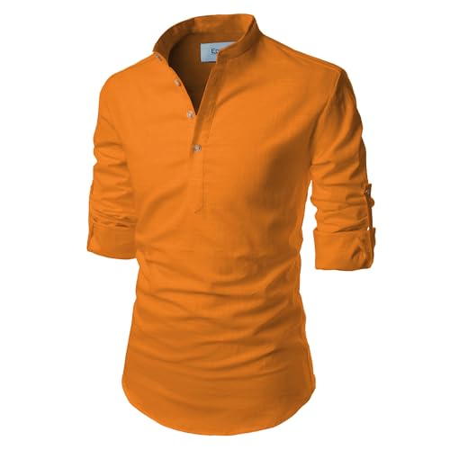 Image of Men's Full Sleeve Beige Color Cotton Blend Spread Slim Fit Shirt Style Kurta for Men and Boys