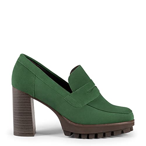 Trend - Mocassin à Talon Haut et à Plateforme Vert, EU 36 Cover