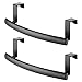 mDesign Steel Over Door Curved Towel Bar Storage, Hanger for Cabinet or Cupboard, Holder Rack for Kitchen, Bathroom - Holds Hand/Dish Towels, Washcloths - Spira Collection - 2 Pack - Black