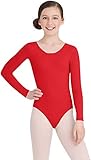 Maillot de manga larga Capezio Long Sleeve Leotard-Girls, Rojo, Small para Niñas