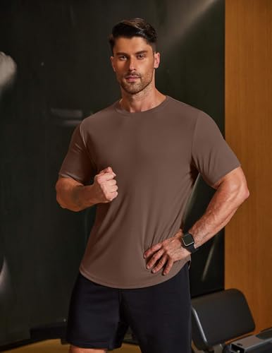 Image of COOFANDY Mens Muscle T Shirts Short Sleeve Slim Fit Tshirts Gym Workout Athletic Crewneck Shirt