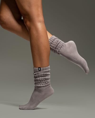 Image of Kamo Fitness Cozy 3-Pair Pack - Scrunch Long Crew Socks for Women, Soft & Breathable Boot and Slouch Socks, Size 5-9