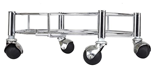 Image of Heavy Stainless Steel Gas Cylinder Trolley with Wheel | Gas Trolly | Lpg Cylinder Stand | Gas Trolly Wheel |Cylinder Trolley with Wheels | Gas Cylinder Trolley (Silver Black, 1)