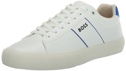 Image of BOSS Men's Aiden Logo Block Leather Low Top Sneakers | Casual Shoes