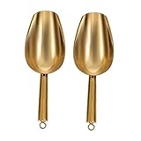 SHINEOFI 2 pièces Pelle à Glace Inox Dorée Ergonomique pour Bar Cuisine Buffet Multifon...