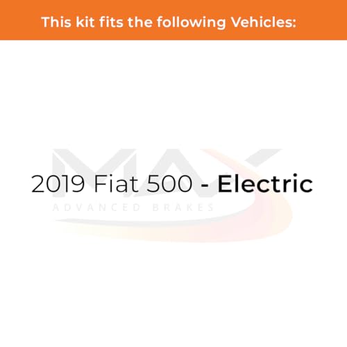 Image of Max Advanced Brakes Rear Brake Kit Compatible With 2019 Fiat 500 Electric Replacement Premium OE Disc Brake Rotors and Ceramic Brake Pads