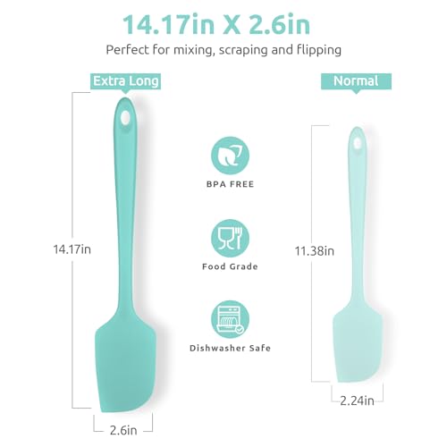 Image of U-Taste 14in Extra Large Silicone Spatula, 600F Heat Resistant, Aqua Sky