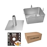 DwEllDAzzlE Square Tube Cake Pan 18 Cups - 2-Pcs Set Angel Food Cake Pan with Removable Bottom – Non-Stick Aluminum Pans for Baking Pound, Chiffon Cakes – 10-inch Angel Mold with Cooling Feet