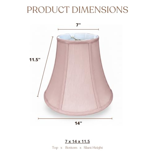 Image of Royal Designs, Inc. BSO-704-14PNK-2 True Bell Basic Lamp Shade, 7 x 14 x 11.5, Pink, 2-Pack