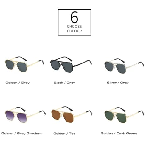 Lunettes de soleil vintage à double pont en métal pour un style chic au quotidien