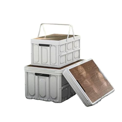 KOUYAJIN 折りたたみ式収納ボックス, アウトドア キャンプ用, 蓋付き, 車載収納, バーベキュー・釣り対応, ワンタッチ式, 食器・小物・ドリンク収納