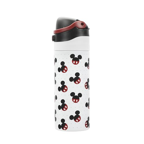 Image of Mickey Mouse Classic Mickey Ears All-Over Print White 24 Oz Stainless Steel Water Bottle