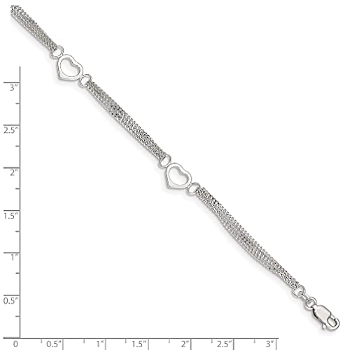 Ice Carats 925 Sterling Silver 10 Inch Heart Anklet Love Fine Jewelry For Women Gifts For Her #TOP3