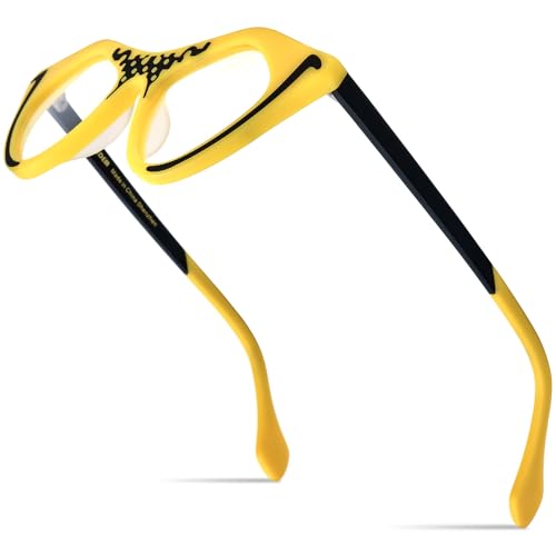 Image of HEPIDEM Multicolor Acetate Glasses Frame Women Cat Eye Eyeglasses Men Optical Spectacles 9291