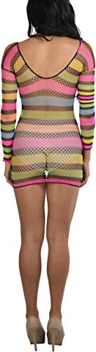 Image of ToBeInStyle Women's Stretch See Through Fishnet Novelty Mini Rave Party Dress