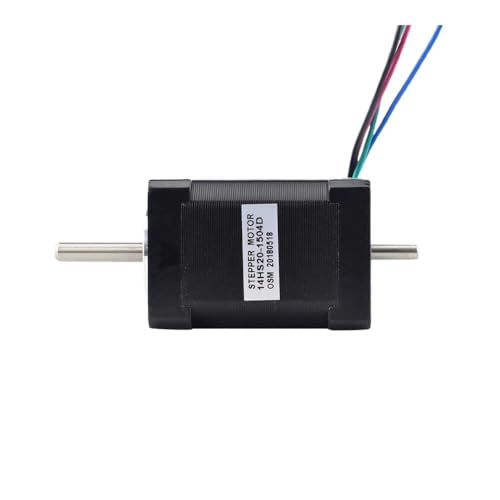 Motor paso a paso Nema 14 dual shaft 52mm 40Ncm 1.5A de 4 cables