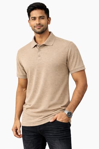 Image of Men's Polo T-Shirt | Breathable, Moisture-Wicking, Soft & Lightweight | Regular Fit Casual & Travel Wear