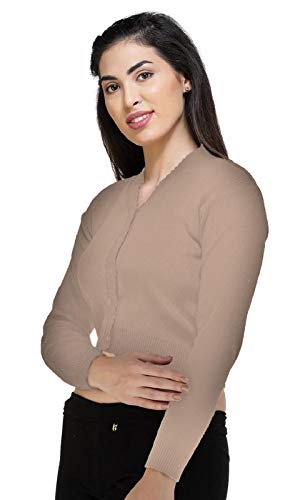 Image of Women Winter Wear V-Neck Full Sleeves Regular Fit Woollen Blouse