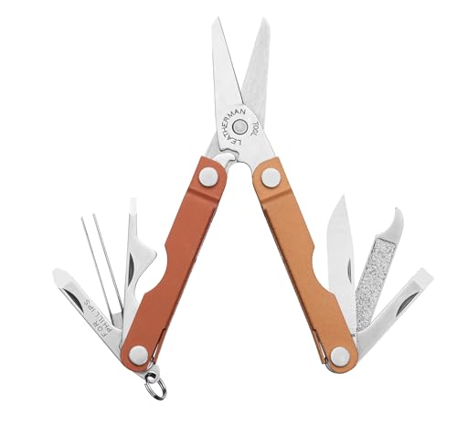 Image of LEATHERMAN, Micra, Keychain Multi-tool with Grooming Tools, Mini Pocketknife for Everyday Carry (EDC), Hobbies & Outdoors, Built in the USA, Pumpkin Spice