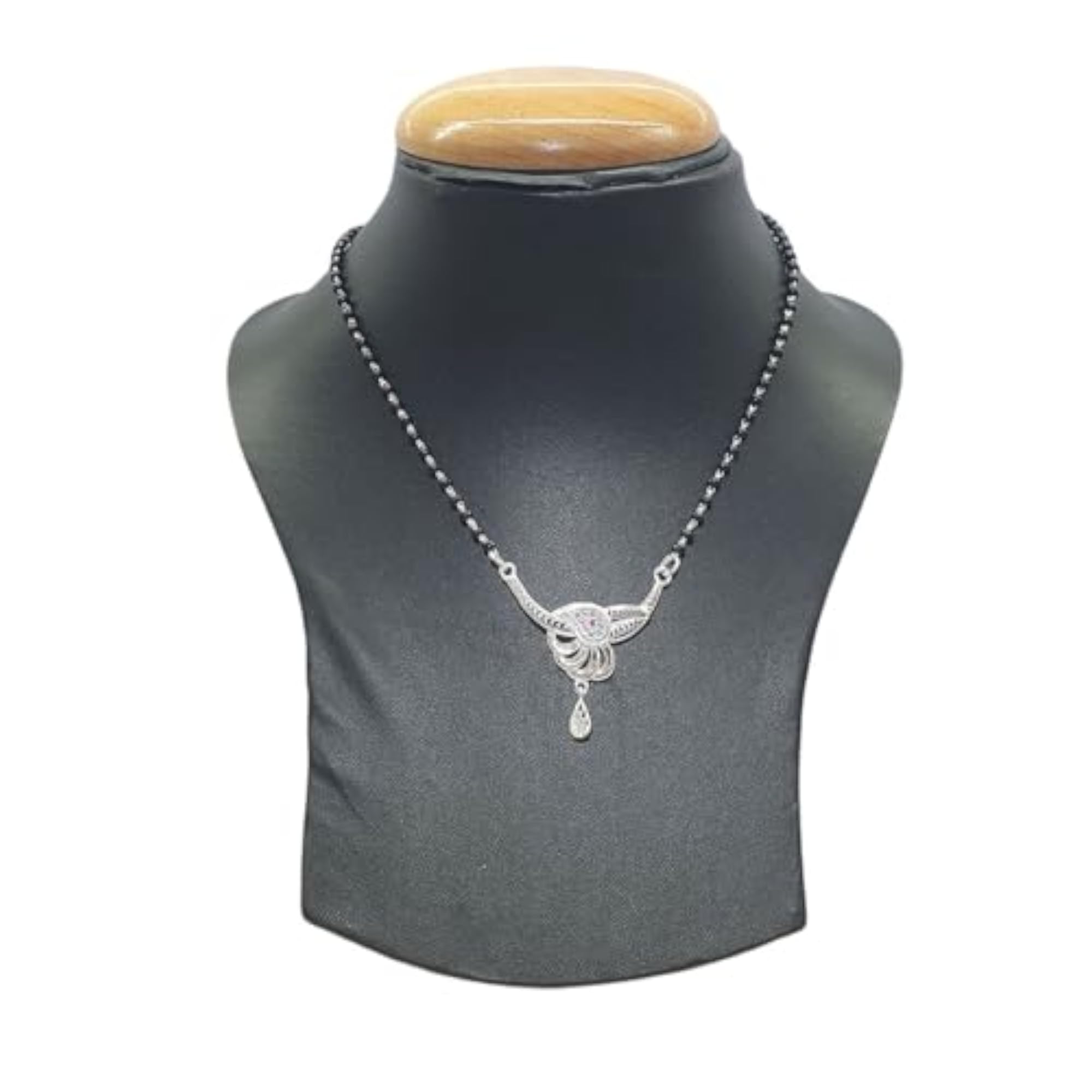 Women's 925 Sterling Silver Red & White Zircon Designed Mangalsutra