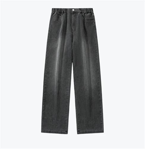 Men's Summer Big Tall Jeans Stretch Pants Extra Long Straight Leg Elastic Waist Loose Sports Trousers4