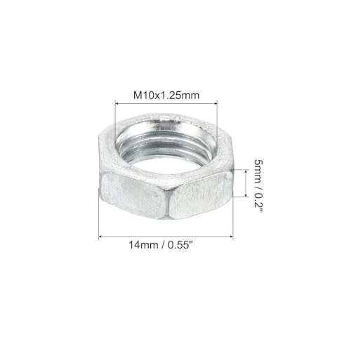 PATIKIL M10x1.25 Steel Hex Nuts - Image 2