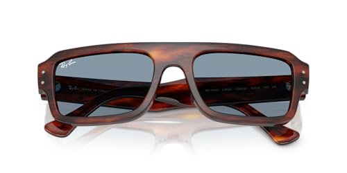 Ray-Ban RB4454F Lukas Low Bridge Fit Sunglasses, Striped Havana/Blue, 53 mm - image 5
