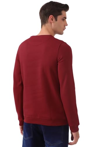 Image of Peter England Men's Poly Cotton Print Round Crew Neck Sweatshirt