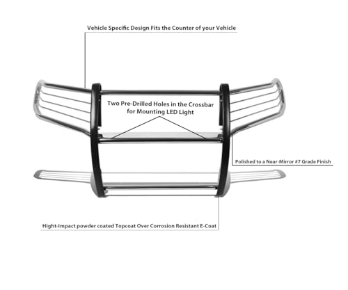 Image of Black Horse Off Road Grille brush Bumper Guard Modular Stainless Steel Compatible with 2016-2023 Toyota Tacoma-17A096402MSS