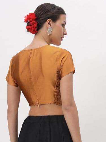 Image of studio rasa Women's Silk Blend Stretchable Blouse for Festive Wedding Party