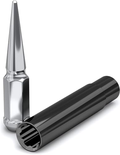 Image of White Knight 3804XL-33AM Chrome 1 /2 inch-20 1-Pc Spline Spike Lug Nut Set with Extra Spline Spike, 33 Pack