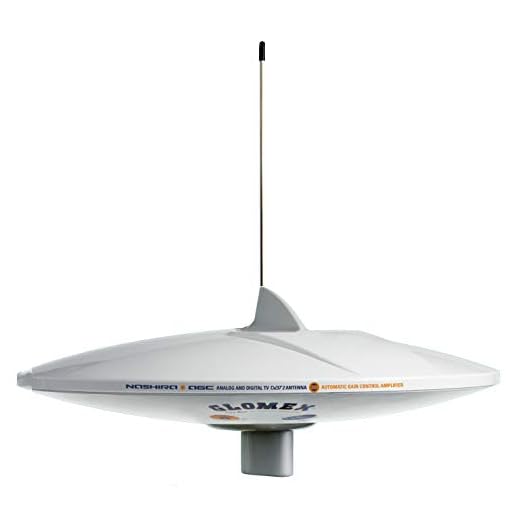 Glomex NASHIRA V9112 AGCU/DAB-antenn för radiomottagning TV-radio DAB med automatisk känslighetsinställning AGD LTE-filter med 360° mottagning rundstrålande för båt, båt, yacht, camping, husvagn