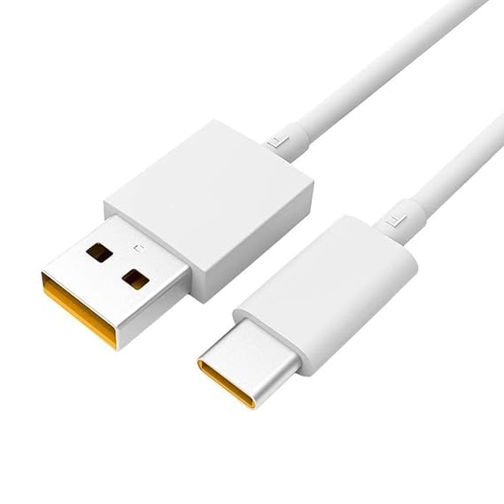 Image of Original 65W Flash Super VOOC USB to Type C Fast Charging Cable Compatible for Realme XT|XT 730G| X2|C12| Narzo 20A|6|7|7Pro (Cable Only) (BB14)
