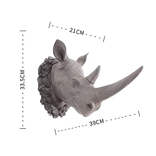 ZHJBD Decoração de casa/decoração de parede rinoceronte cabeça de animal para pendurar na parede sim