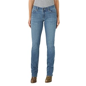 Wrangler Womens Western Mid Rise Stretch Straight Leg Jeans