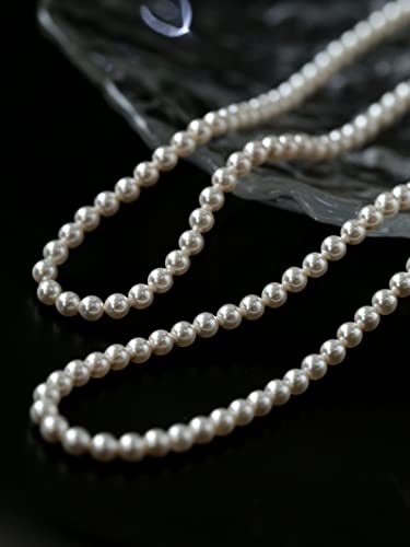 Pearl Necklace For Women,4Mm Dainty Round Imitation Pearl Choker Necklace Wedding Pearl Necklace Delicate Jewelry For Women Simple Bridesmaid Jewelry Gifts #TOP5