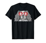 English Toy Spaniel Dog Switzerland Flag Sunglasses T-Shirt