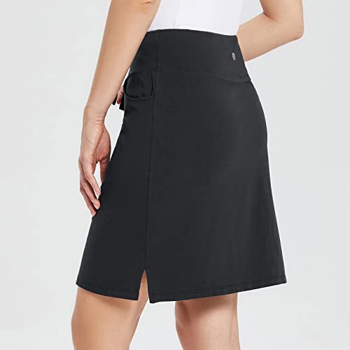 baleaf Women's Skorts Skirts 20" Knee Length Cotton Casual High Waist Drawstring Modest Golf Skort with Pocket2