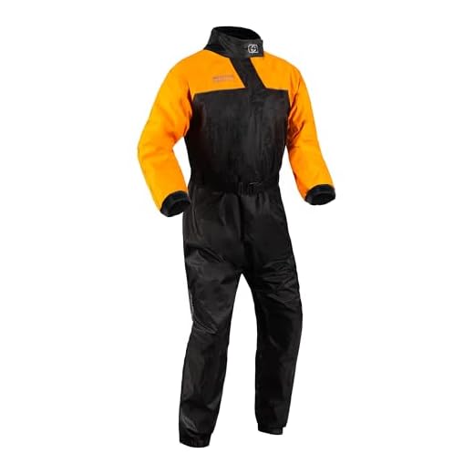 Oxford Rainseal Oversuit Wet Weather Motorcycle Suit, Black/Orange, M