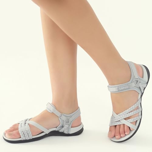 Image of UBFEN Womens Hiking Sandals Outdoors Water Sport Arch Support | Comfortable Adjustable Ankle Strap, Lightweight Suitable for Beach, Travel, Golf and Daily Wear