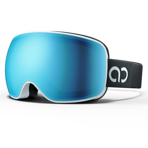 [Lamicall] スキーゴーグル 白枠・ブルーグリーン