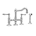 Rohl A1458LPWSAPC-2 Country Bridge Kitchen Faucet with Spray Polished Chrome Porcelain Lever