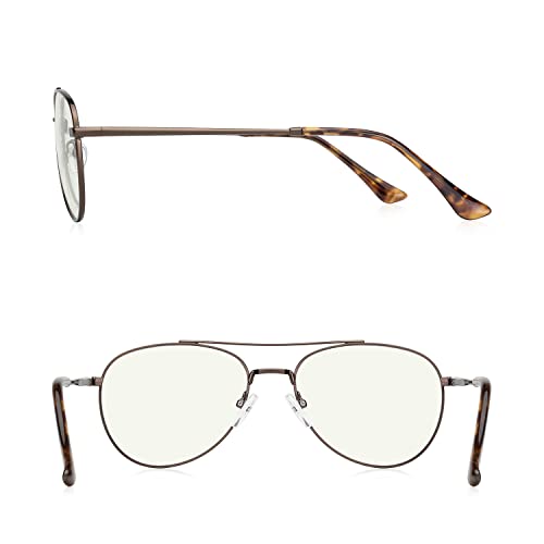 Image of Aviator Reading Glasses for men and Women Blue Light Blocking Lens Spring Temple