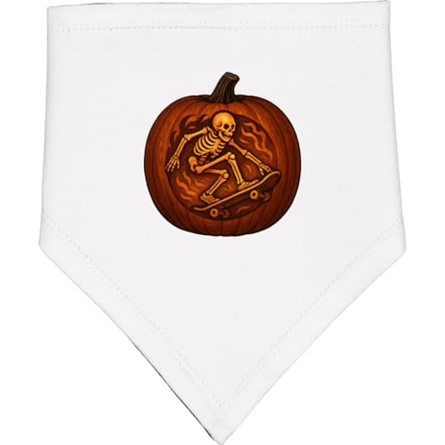 inktastic Halloween Skeleton Skateboard Pumpkin Baby Bandana Bib