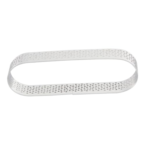 MOTHNUR Molde para Tartas Ovalado de Acero Inoxidable con Orificios Ventilados para Mousse y Quiche Molde para Postres y Repostería Fácil de Limpiar y Desmoldar