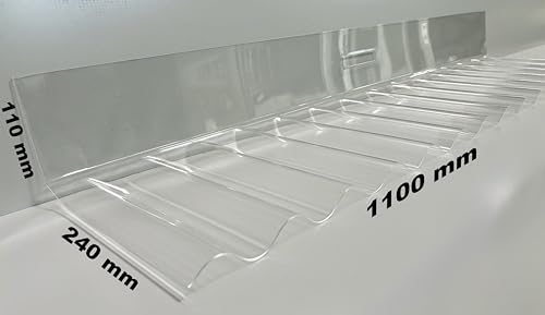 PC Wellplatte SINUS 76/18 Wandanschluss in glasklar - FARBLOS - PROFI QUALITÄT - Breite: 1100 mm, Profilseite: 240, glatte Seite: 110 mm, Höhe: 18 mm